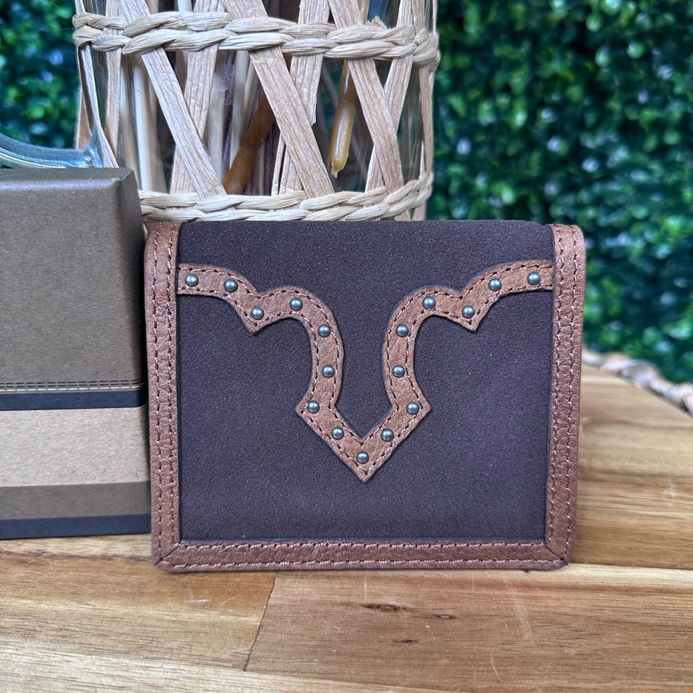 Justin fnew in box front pocket wallet Genuine‎ Leather nwt RFID